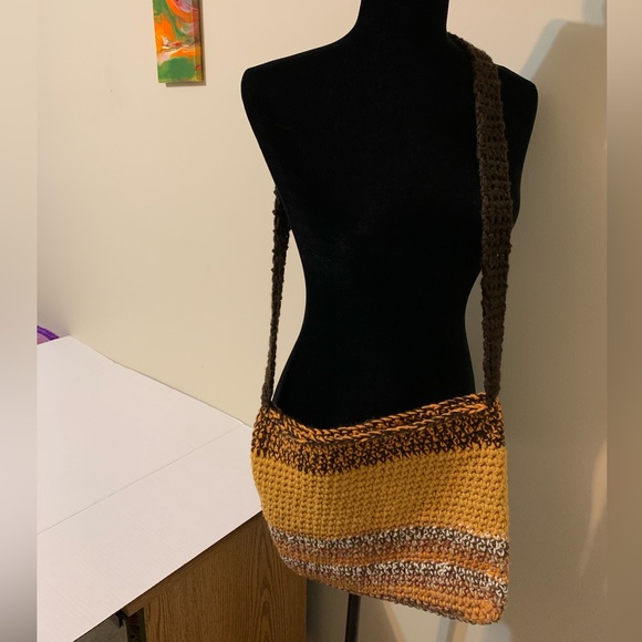 Crossbody Bag Multicolor Handmade Crochet - Picture 1 of 15